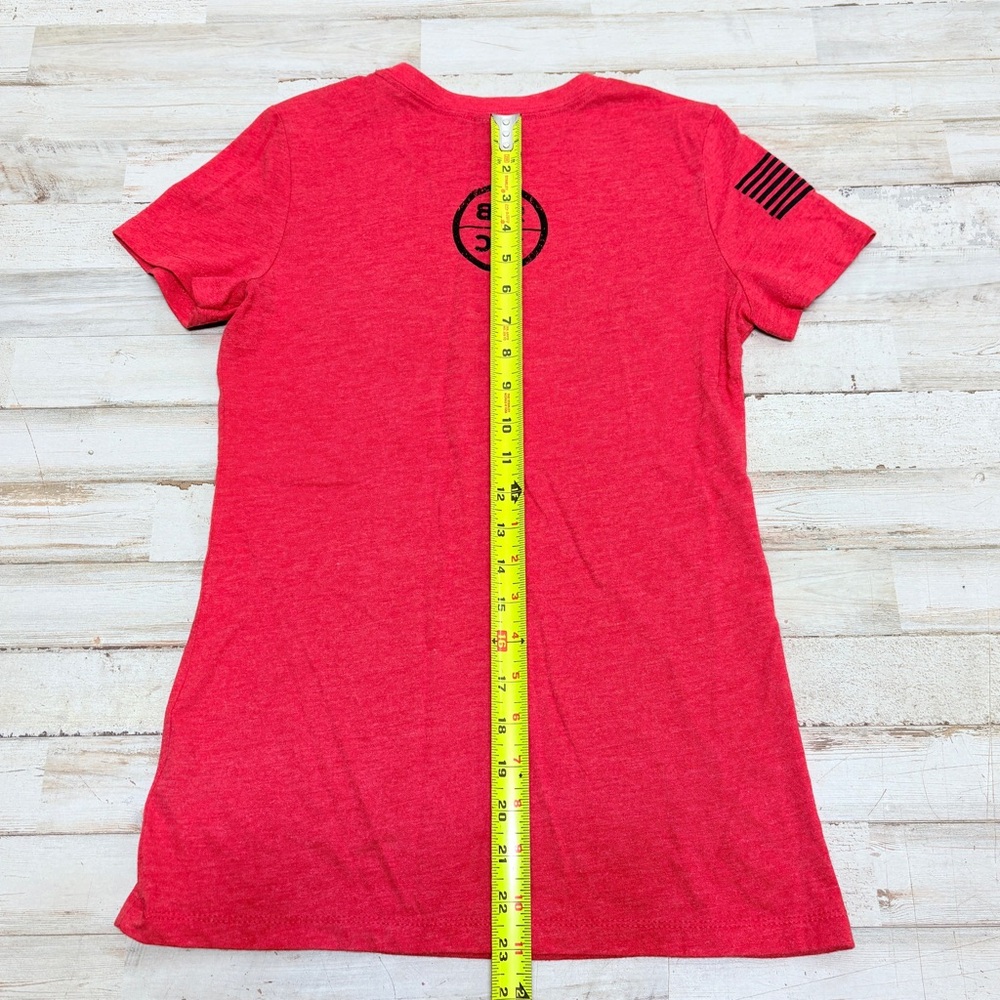 Black Rifle Coffee Shirt Women's Medium Red USA Flag Short Sleeve Top American - Picture 4 of 6